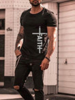 Mens casual religious letter faith printed T-shirt - 3
