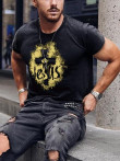Gold JUSES cross print T-shirt - 1