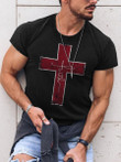 Mens Christ Cross Faith Trendy Design Short Sleeve T-shirt - 1
