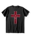 Mens Christ Cross Faith Trendy Design Short Sleeve T-shirt - 2