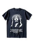 Mens casual Jesus print crew neck T-shirt - 5