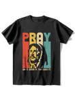 Mens Christian Pray Vintage Design Trendy Short Sleeve T-shirt - 2