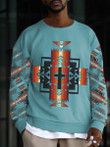 Mens ethnic print creative Christian cross sweatshirt - 1