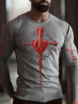 Mens Faith Letters Christian Print Long Sleeve T-shirt - 1