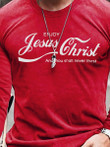 Mens Jesus Christ Red Long Sleeve T-shirt - 2