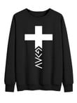 Mens casual cross letter printed sweatshirt - 2