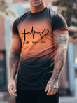 Mens Personalized Letter Print Short Sleeve T-shirt - 3