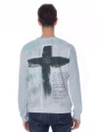 Mens Crew Neck Long Sleeve Christian Cross Sweatshirt - 3