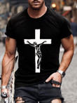 Mens Sketch Cross Jesus Short Sleeve T-shirt - 1
