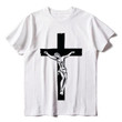 Mens Sketch Cross Jesus Short Sleeve T-shirt - 3