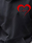 Mens Valentines Day Red Beating Heart Logo Hoodie - 2