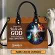 Those Who Walk With God Always Reach Their Destination - Special Cross Leather Handbag NUH266 - 1