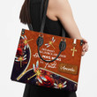 She Prays Works And Has Faith - Pretty Personalized Dragonfly Leather Handbag NUH274 - 3