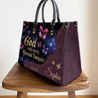 Lovely Personalized Butterfly Leather Handbag - God Calls You His Special Treasure AHN234 - 2