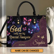 Lovely Personalized Butterfly Leather Handbag - God Calls You His Special Treasure AHN234 - 1