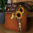 Faith Hope Love - Beautiful Sunflower Tote Bag NH127 - 2