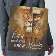 Unique Lion And Jesus Tote Bag - Out Of Difficulties Grow Miracles NM152 - 3