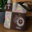 Pretty Personalized Flower And Cross Tote Bag NM149 - 2