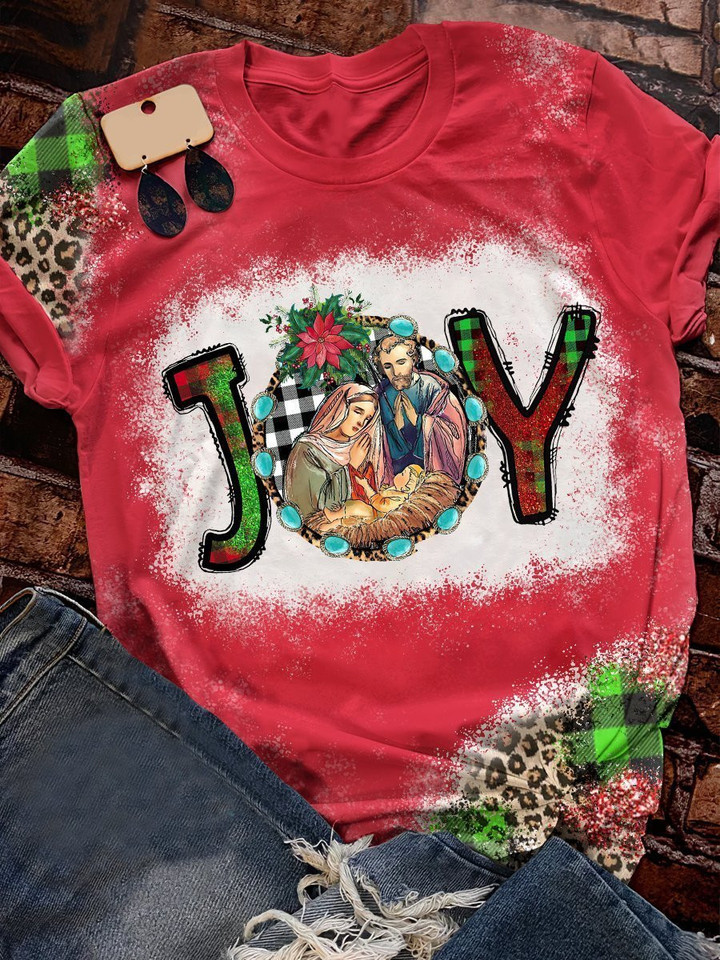 Joy Nativity Print Short Sleeve T-shirt - 1