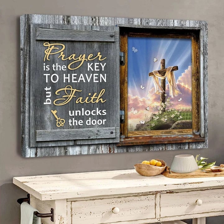 Prayer Is The Key To Heaven - Cross Christian Canvas