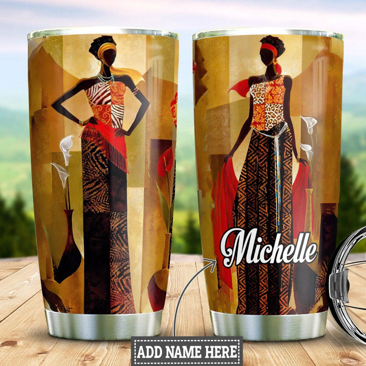 Black Woman African Personalized HTQ2310001 Stainless Steel Tumbler - 1