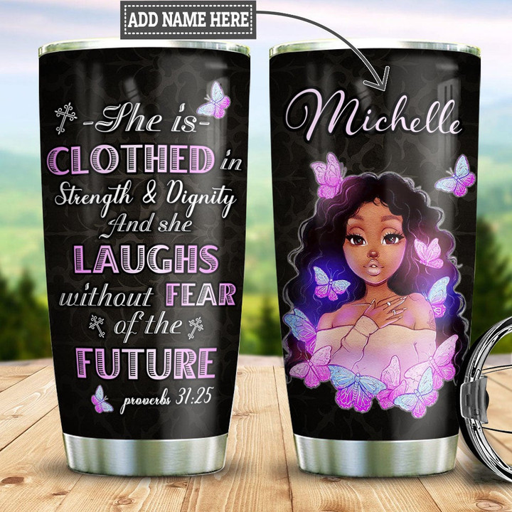 Personalized Black Queen Faith TTS2312002 Stainless Steel Tumbler - 1