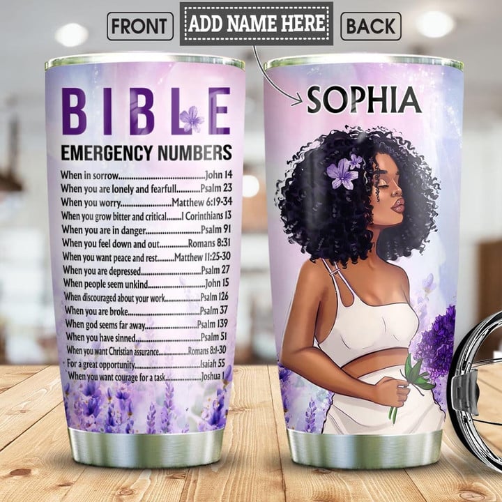 Black Woman Bible Number BWM Personalized NNRZ2707011Z Stainless Steel Tumbler - 1