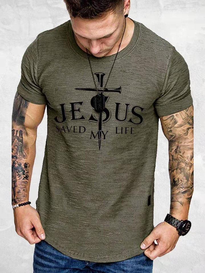 Christian print short-sleeved T-shirt - 1