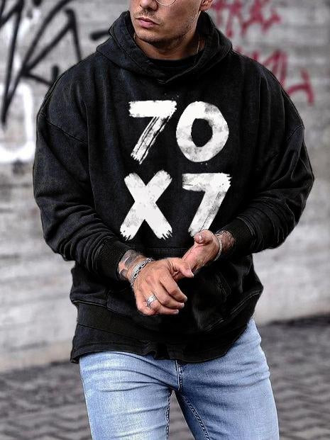 Mens casual 70x0 printed hoodie - 1
