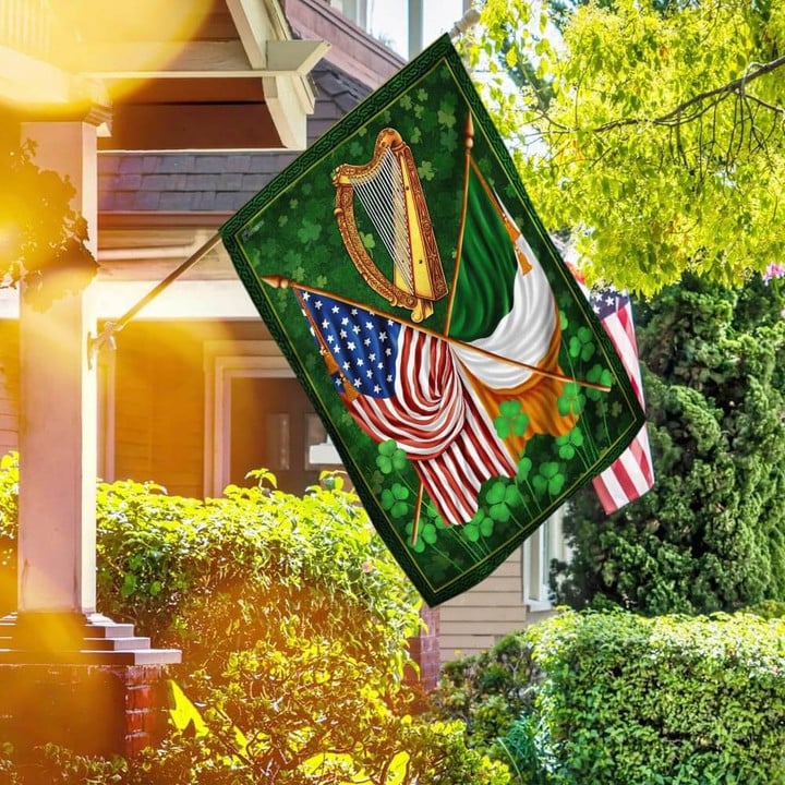 Shamrock Irish American Flag F4 - 1