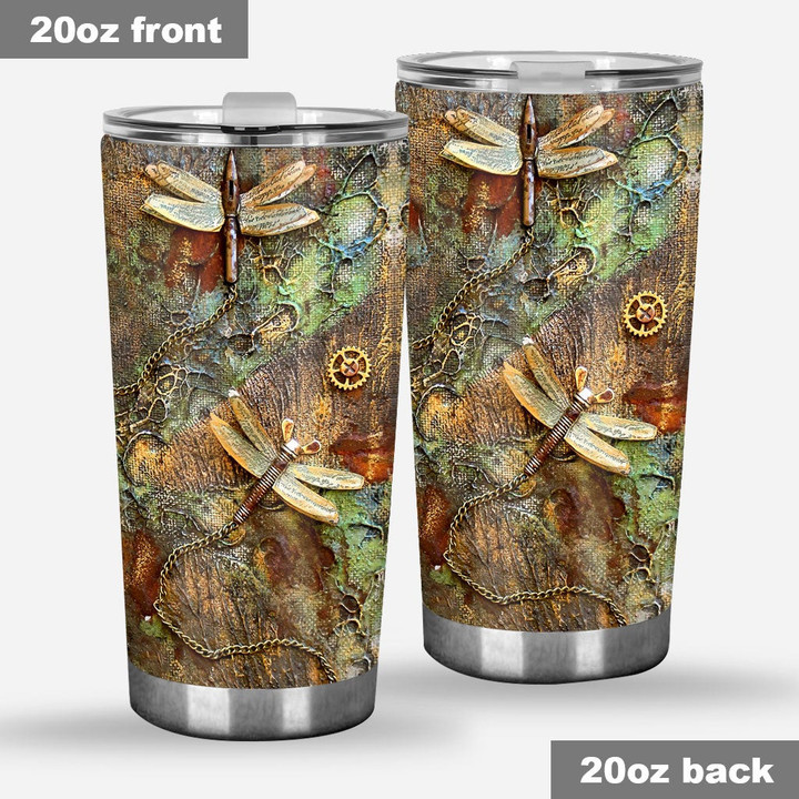 Dragonfly Fan - Tumbler With 3D Pattern Print - 1