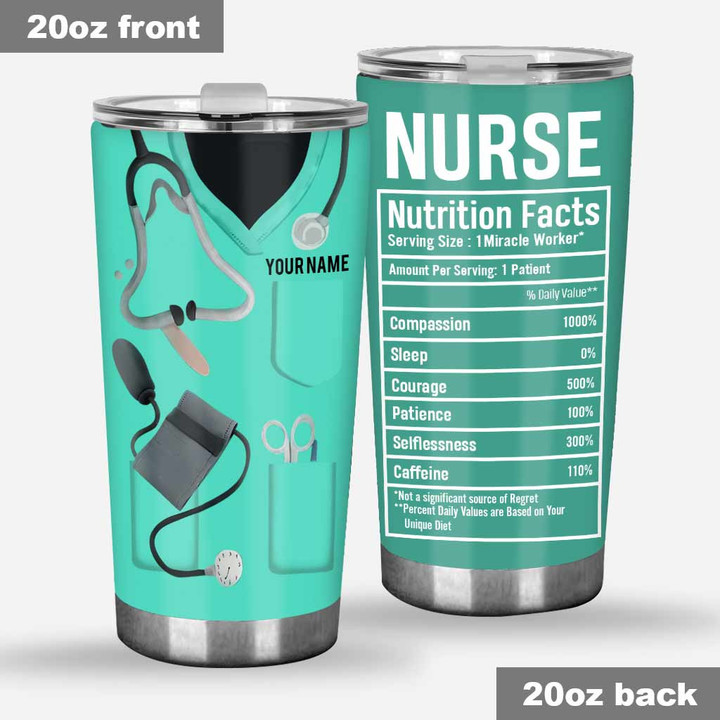 Nurse Nutrition Facts Personalized Tumbler 062021 - 1