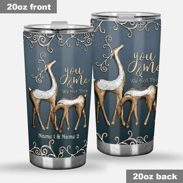 You And Me We Got This - Personalized Couple Hunting Tumbler With 3D Pattern Print - 1
