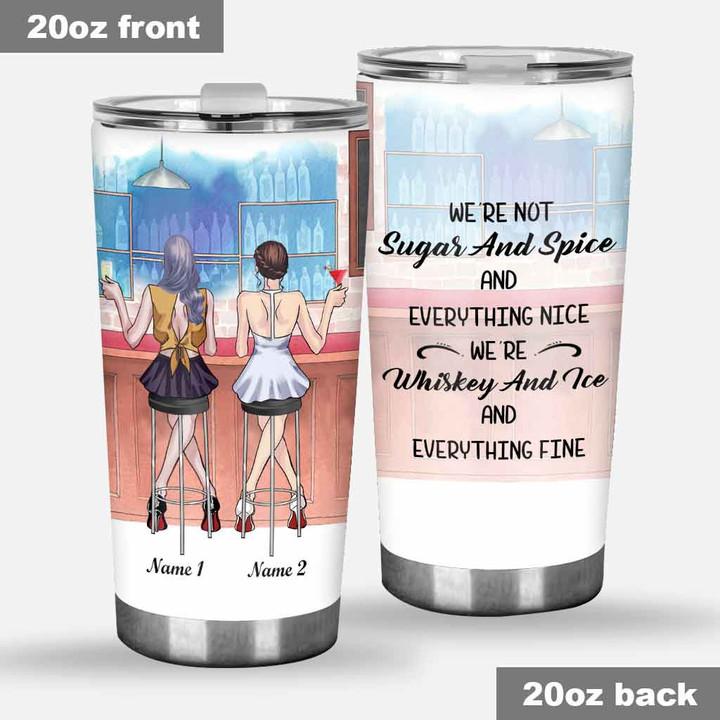 Whiskey And Ice - Personalized Bestie Tumbler - 1