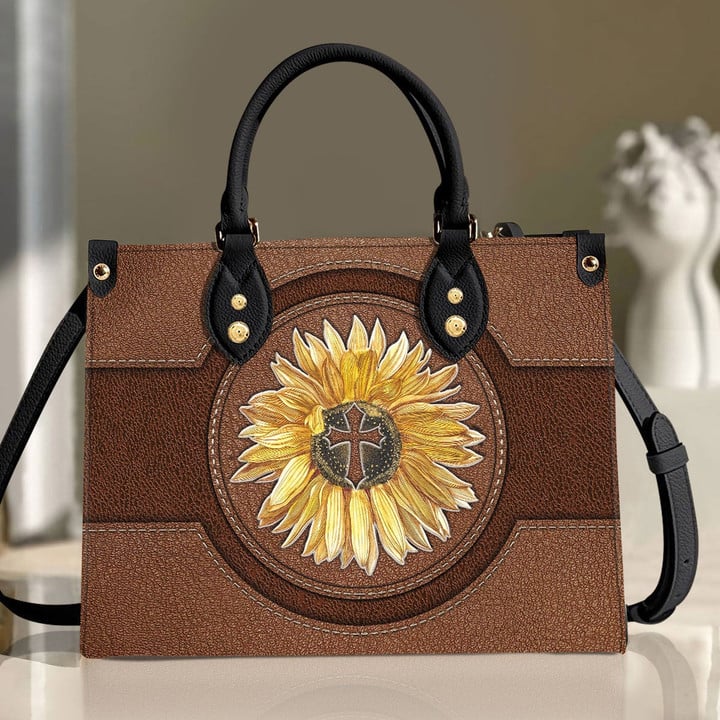 Unique Sunflower Leather Handbag HIHN258 - 1