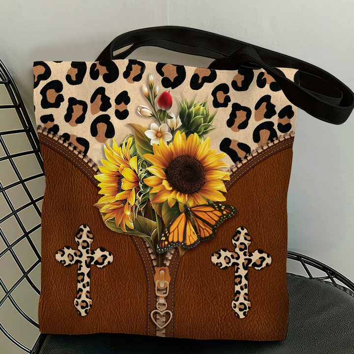 Pretty Sunflower Leopard Tote Bag NM142 - 1
