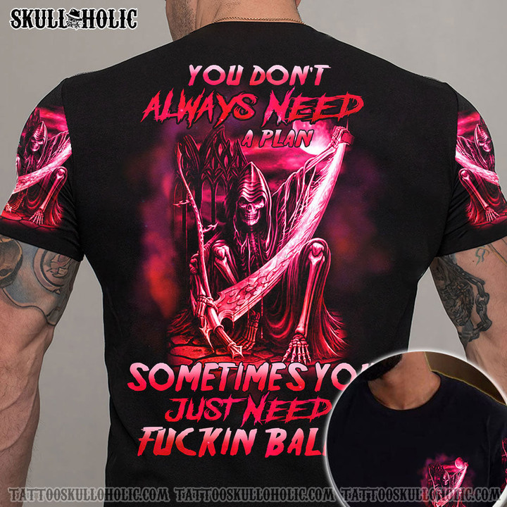 YOU DONT ALWAYS NEED A PLAN SKULL ALL OVER PRINT - LAHN2701222HA - 1