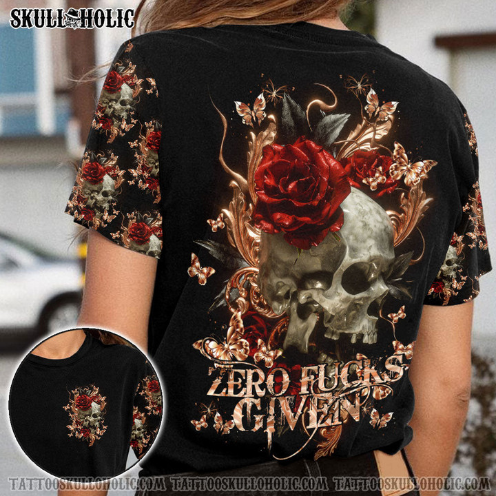 ZERO F GIVEN NEW ROSE SKULL ALL OVER PRINT - TLTY1002223 - 1