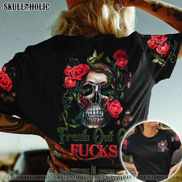 FRESH OUT OF F SKULL ROSE ALL OVER PRINT - TLNX1402222 - 1