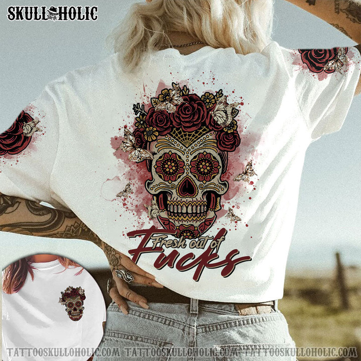 SUGAR SKULL WITH ROSE FRESH OUT OF F ALL OVER PRINT - TLTR1502223 - 1