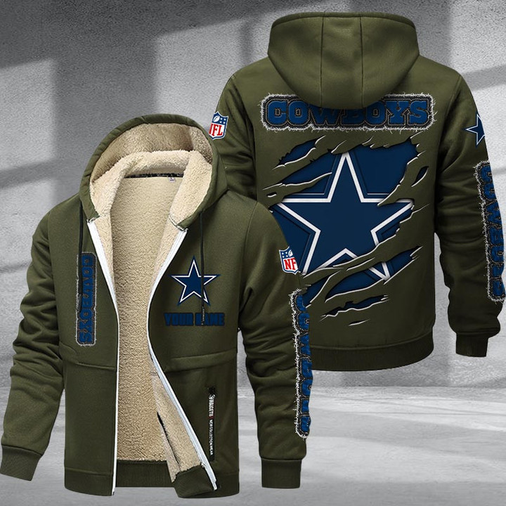 Dallas Cowboys DMTZ0362 Hoodie Zip Velvet Coat