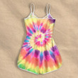 TIE DYE LSD BICYCLE ROMPERS FOR WOMEN PSR5