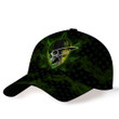 420 Art Cool Skull Green Smoke Weed Seamless Pattern Printed Hat NTH106