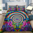 420 Colorful Neon Mushroom And Weed Leaf Bedding Set NTH163