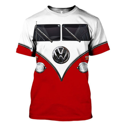 VW Bus Red White 3D All Over Printed Clothes VW2