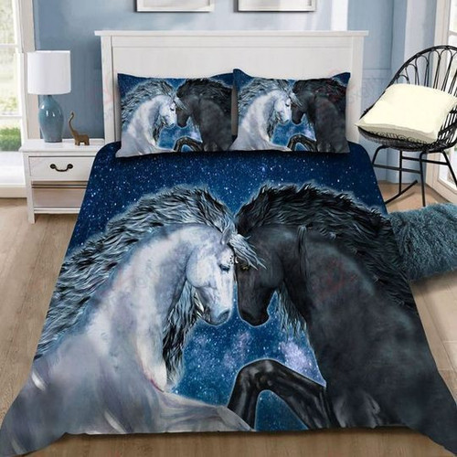 Black Horse And White Horse Bedding Set HRB02