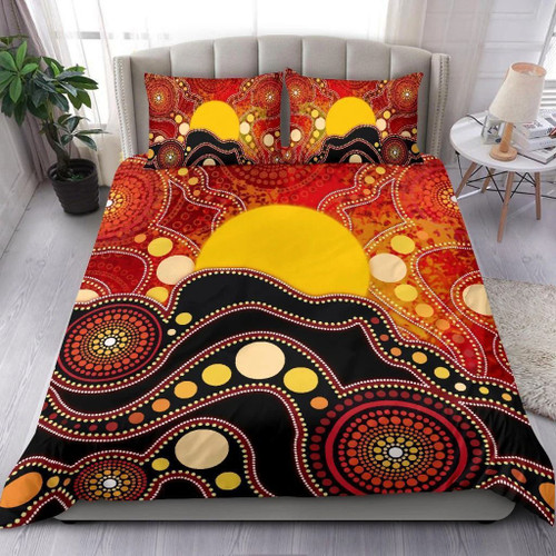 Aboriginal Bedding Set Lizard Dot Painting Patterns Pa018