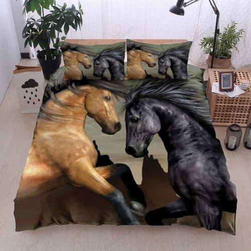 Black Horse And Brown Horse Bedding Set HRB23