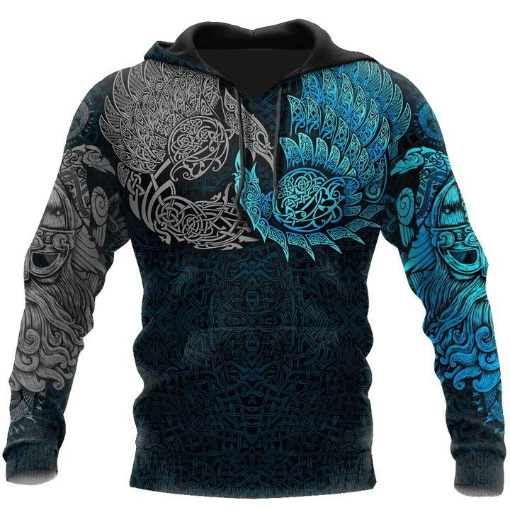 Viking Ravens of Midgard Blue 3D All Over Printed Shirts VK33