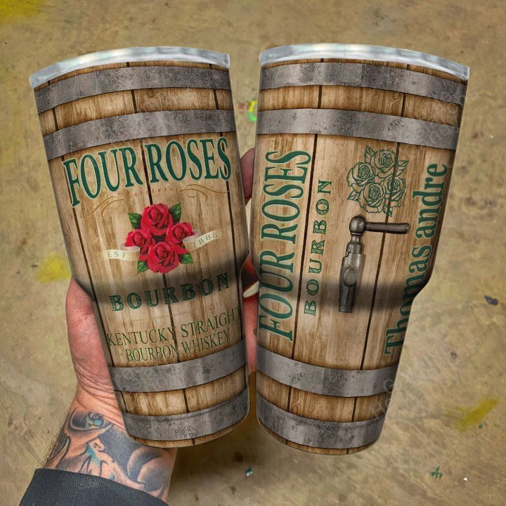 Personalized Whiskey Wood Grain Tumbler H2018